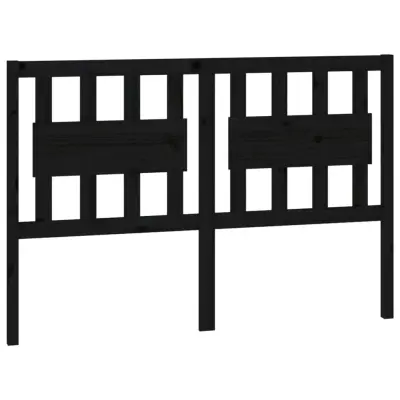 vidaXL Posteljno vzglavje črno 145,5x4x100 cm trdna borovina