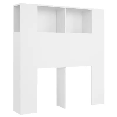 vidaXL Vzglavna omarica bela 180x18,5x104,5 cm