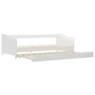 vidaXL Izvlečni posteljni okvir bel iz borovine 90x200 cm
