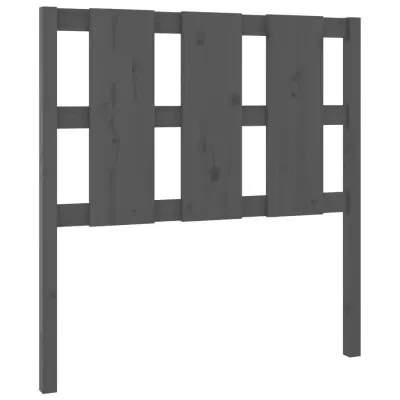 vidaXL Posteljno vzglavje sivo 105,5x4x100 cm trdna borovina