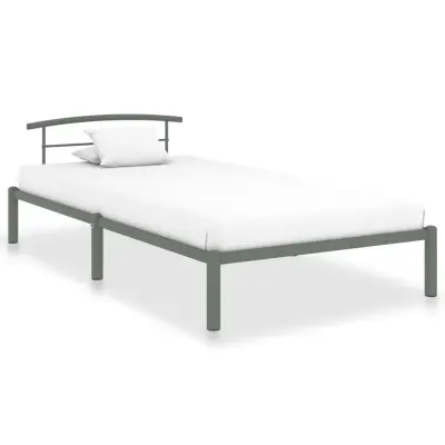 vidaXL Posteljni okvir siv kovinski 90x200 cm