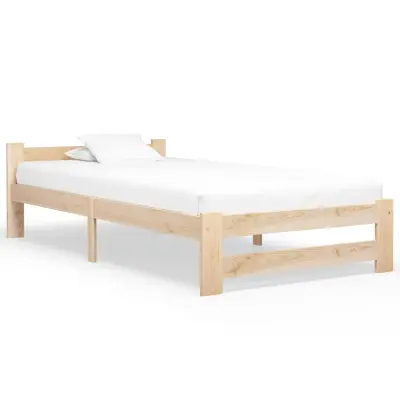 vidaXL Posteljni okvir iz trdne borovine 90x200 cm