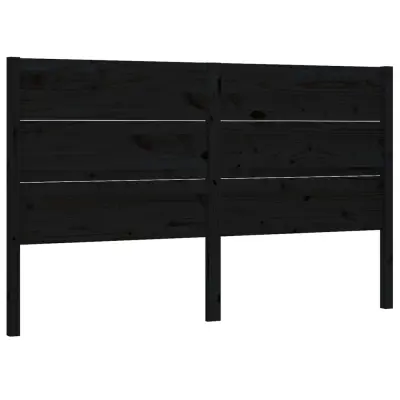 vidaXL Posteljno vzglavje črno 126x4x100 cm trdna borovina