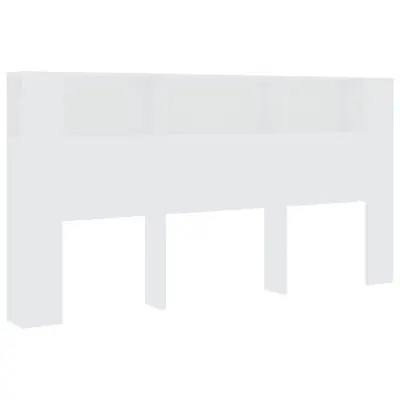vidaXL Vzglavna omarica bela 200x18,5x104,5 cm