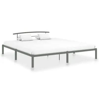 vidaXL Posteljni okvir siv kovinski 200x200 cm