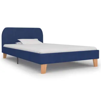 vidaXL Posteljni okvir modro blago 90x200 cm