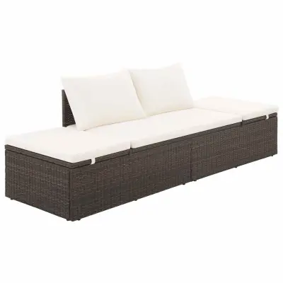 vidaXL Vrtna postelja poli ratan 195x60 cm rjava