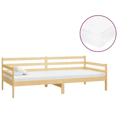 vidaXL Dnevna postelja z vzmetnico 90x200 cm trdna borovina
