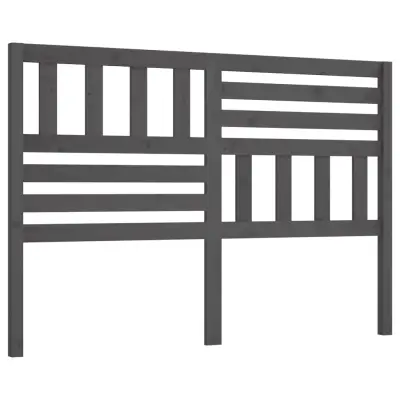vidaXL Posteljno vzglavje sivo 146x4x100 cm trdna borovina