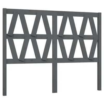 vidaXL Posteljno vzglavje sivo 126x4x100 cm trdna borovina
