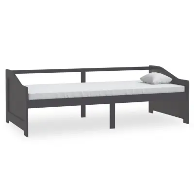vidaXL Trosed z ležiščem temno siva trdna borovina 90x200 cm