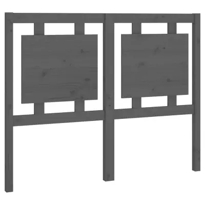 vidaXL Posteljno vzglavje sivo 125,5x4x100 cm trdna borovina