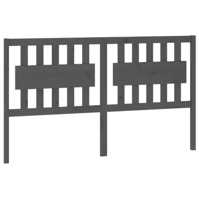 vidaXL Posteljno vzglavje sivo 155,5x4x100 cm trdna borovina