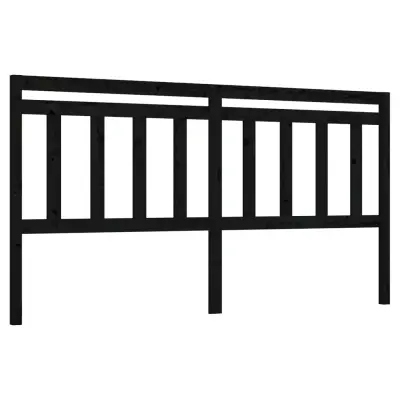 vidaXL Posteljno vzglavje črno 186x4x100 cm trdna borovina