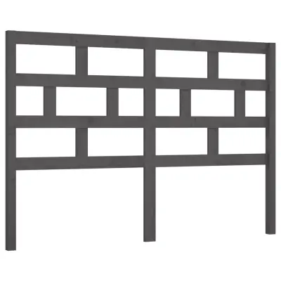 vidaXL Posteljno vzglavje sivo 156x4x100 cm trdna borovina