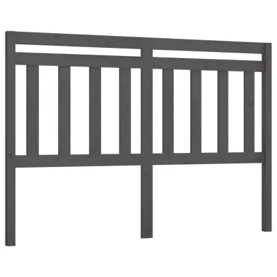 vidaXL Posteljno vzglavje sivo 146x4x100 cm trdna borovina