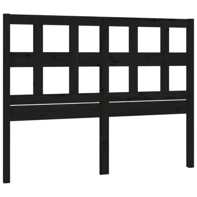 vidaXL Posteljno vzglavje črno 125,5x4x100 cm trdna borovina