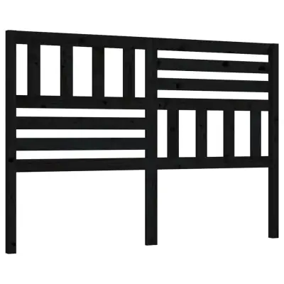 vidaXL Posteljno vzglavje črno 166x4x100 cm trdna borovina