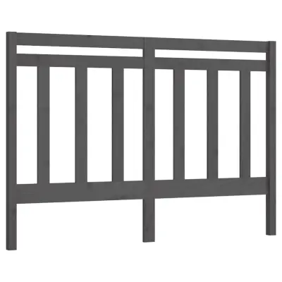 vidaXL Posteljno vzglavje sivo 141x4x100 cm trdna borovina
