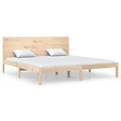 vidaXL Posteljni okvir brez vzmetnice 200x200 cm trdna borovina