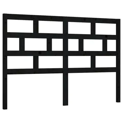 vidaXL Posteljno vzglavje črno 126x4x100 cm trdna borovina