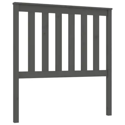 vidaXL Posteljno vzglavje sivo 96x6x101 cm trdna borovina
