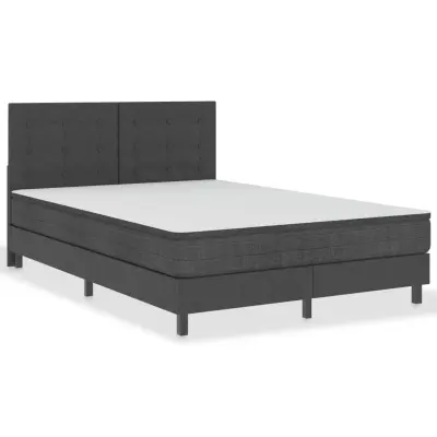 vidaXL Boxspring postelja temno siva iz blaga 140x200 cm