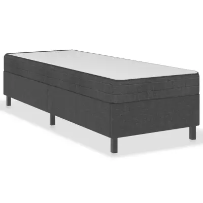 vidaXL Boxspring postelja temno siva iz blaga 100x200 cm