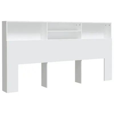 vidaXL Vzglavna omarica bela 200x19x103,5 cm