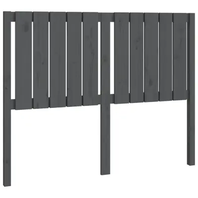 vidaXL Posteljno vzglavje sivo 125,5x4x100 cm trdna borovina
