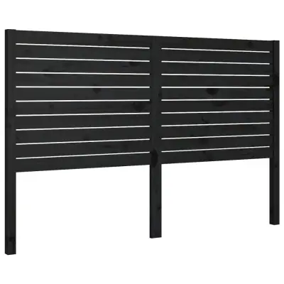 vidaXL Posteljno vzglavje črno 146x4x100 cm trdna borovina