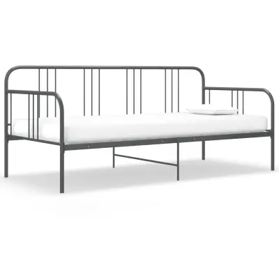 vidaXL Posteljni okvir siv kovinski 90x200 cm