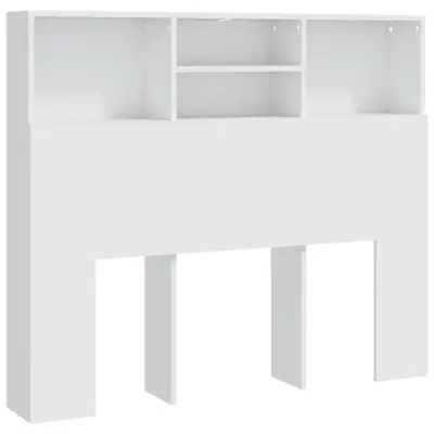 vidaXL Vzglavna omarica bela 120x19x103,5 cm