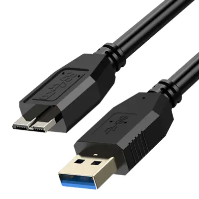 Kabel USB 3.0 na Micro B za Samsung Galaxy S5, Note 3 in Note Pro 12.2, dolžina 1,8 m - crn