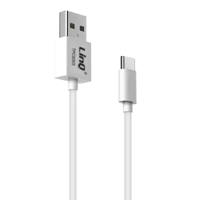 Kabel USB v USB-C Ultra-Fast Charge 5A - dolžina 3 m, LinQ - bel