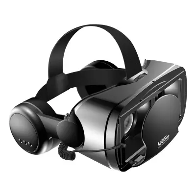 Slušalke VR za pametni telefon, 3D virtualna resnicnost s klasicnimi lecami, vgrajen avdio prikljucek 3.5 - crne