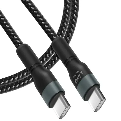 60 W USB-C v USB-C kabelska tehnologija za napajanje, dolžina 1,2 m LinQ - crna