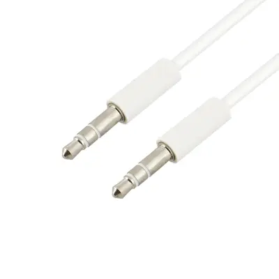 Prikljucek pomožnega avdio kabla 3,5 mm moški-moški - bel