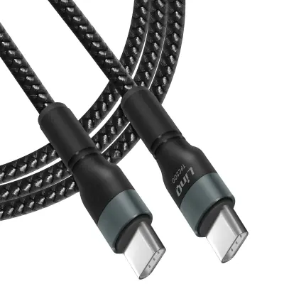 60 W USB-C v USB-C kabelska tehnologija za napajanje, dolžina 2 m LinQ - crna