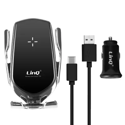 15 W QI avtomobilsko držalo za pametni telefon, polnilnik za vžigalnik in kabel USB-C - LinQ