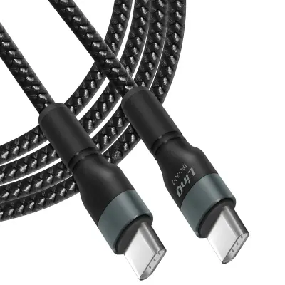 60 W USB-C v USB-C kabelska tehnologija za napajanje, dolžina 3 m LinQ - crna