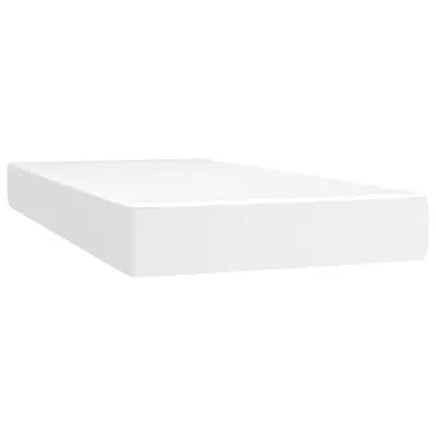 vidaXL Vzmetnica z žepkasto vzmetjo bela 90x200x20 cm umetno usnje