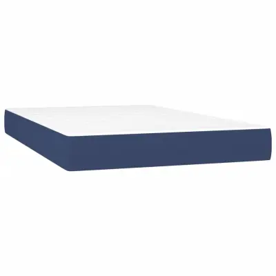 vidaXL Vzmetnica z žepkasto vzmetjo modra 120x200x20 cm blago