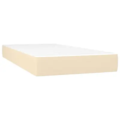 vidaXL Vzmetnica z žepkasto vzmetjo krem 100x200x20 cm blago