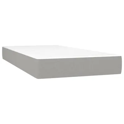 vidaXL Vzmetnica z žepkasto vzmetjo svetlo siva 90x200x20 cm blago