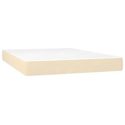 vidaXL Vzmetnica z žepkasto vzmetjo krem 140x200x20 cm blago