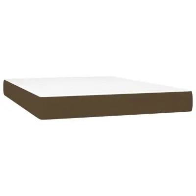 vidaXL Vzmetnica z žepkasto vzmetjo temno rjava 140x200x20 cm blago