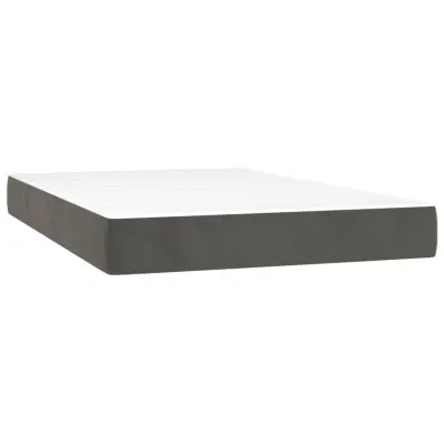 vidaXL Vzmetnica z žepkasto vzmetjo temno siva 120x200x20 cm žamet