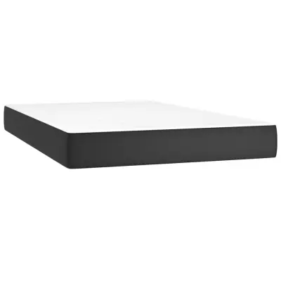 vidaXL Vzmetnica z žepkasto vzmetjo črna 120x200x20 cm umetno usnje