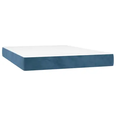 vidaXL Vzmetnica z žepkasto vzmetjo temno modra 140x200x20 cm žamet